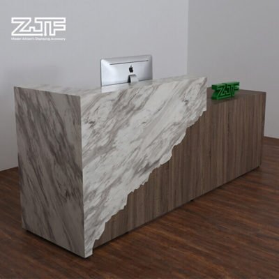 Irregular marble LED modern beauty salon reception desk