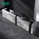 Extra Large Reception Desk with Marble Finish and LED Lights