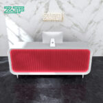 Red Mesh Reception Desk with LED for Boutique Hotels