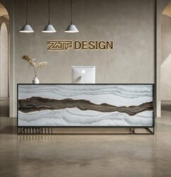 Bendis Marble LED Office Reception Desk