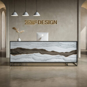 Bendis Marble LED Office Reception Desk