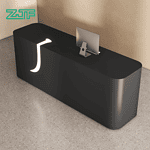 Salon Reception Desk with Black Finish and LED Light