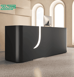 Black Reception Counter with LED for Beauty Salons