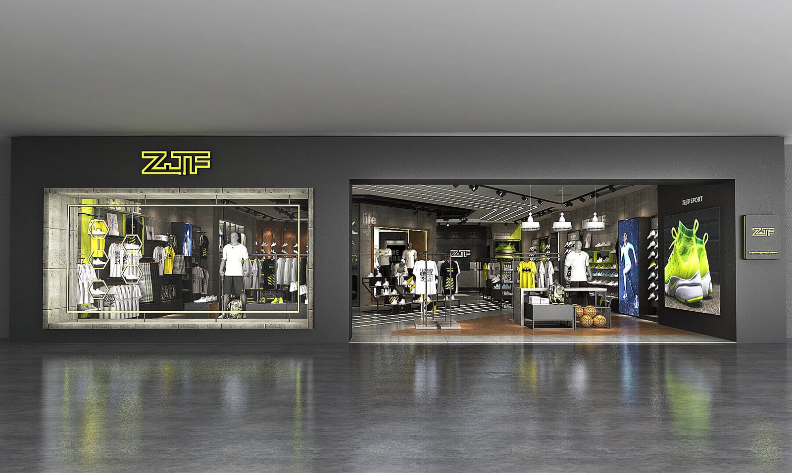 modern clothing store interior