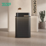 Modern Black Reception Desk with LED for Restaurants