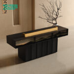 Chinese T shaped Black Reception Desks