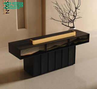 Chinese T shaped Black Reception Desks