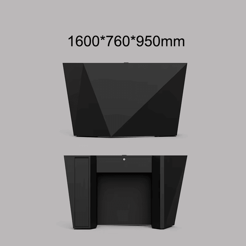 Pure black reception desk for salons and offices