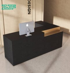 Ustorefurniture Black Wood Hotel L Shape Reception Desk