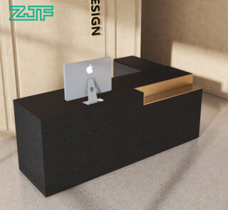 Ustorefurniture Black Wood Hotel L Shape Reception Desk