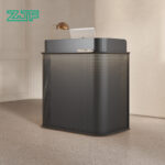 Black Reception Desk with LED for Hotel Lobbies