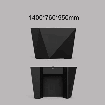 Black diamond shaped desk custom wood for salons