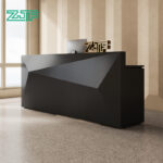 Black custom reception desk diamond for hotels