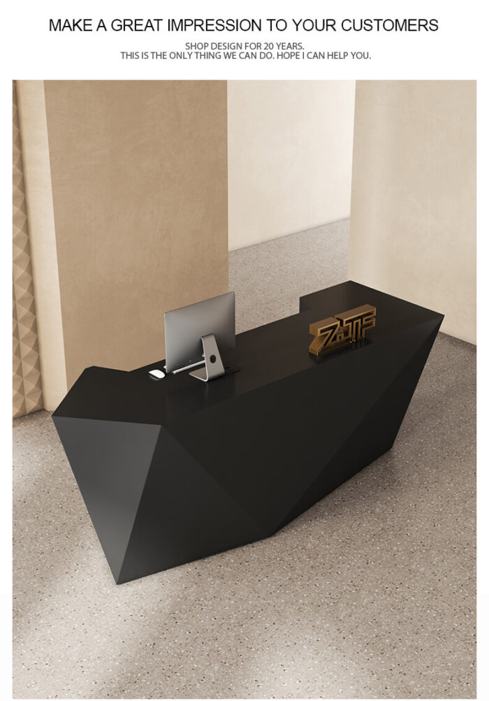 Custom black diamond desk for offices and salons