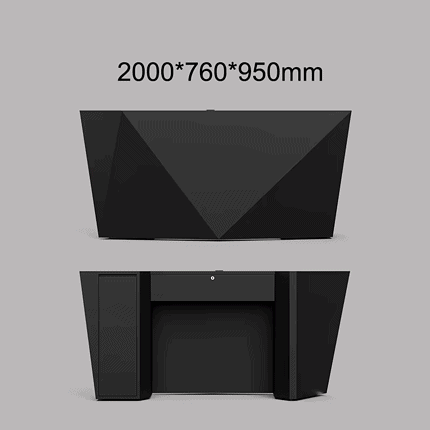 Black diamond shaped desk custom for hotels