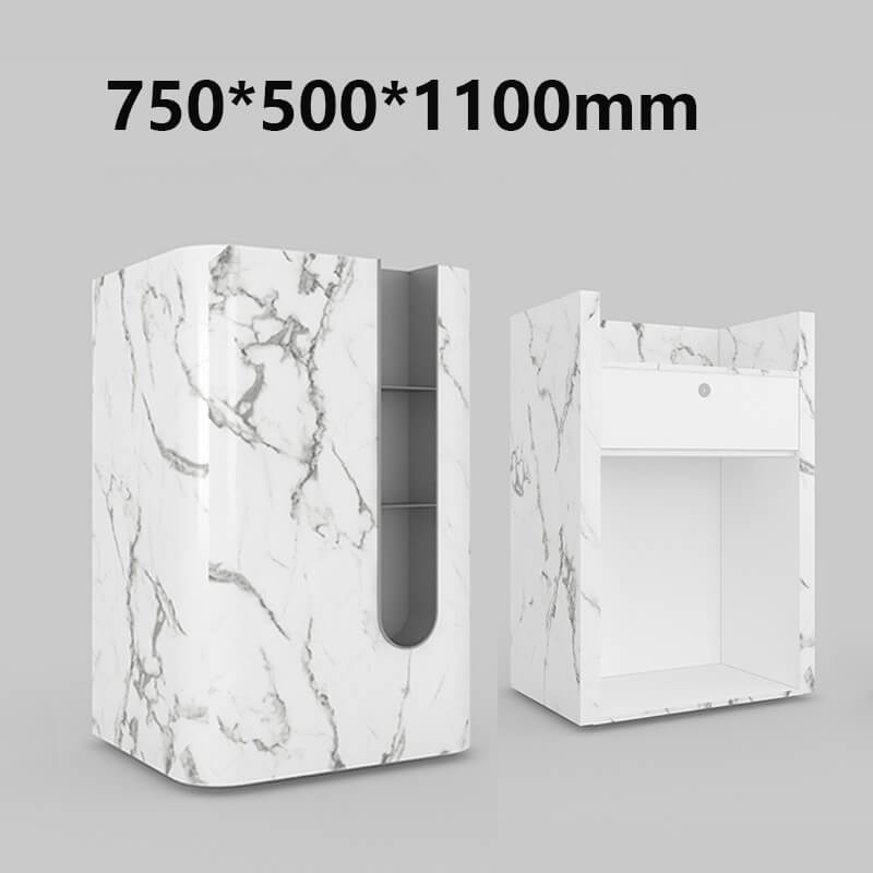 Compact front desk with marble texture