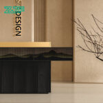 Reception Counter for Retail Shops with Marble Veining