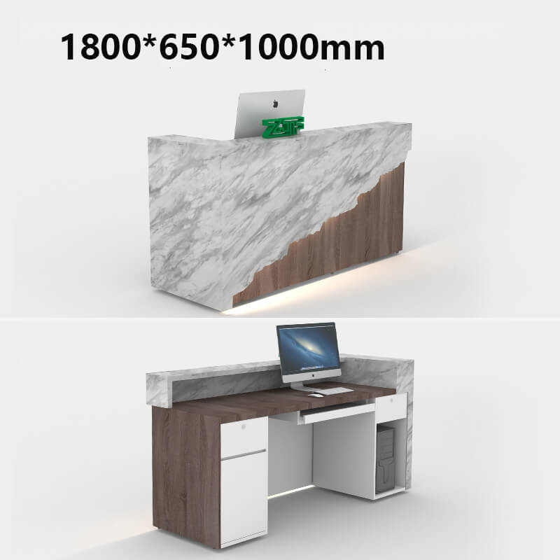 Marble-look reception counter for high-end offices