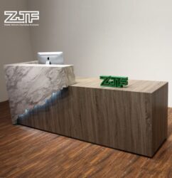 Marble-look reception desk for upscale offices