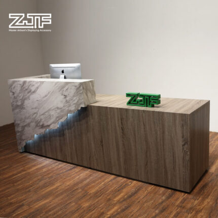 Marble-look reception desk for upscale offices