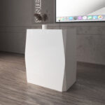 Small white reception desk lightweight and movable design