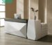 L-shaped front desk with hidden storage for offices