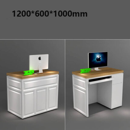 Light wood reception desk for offices and hotels