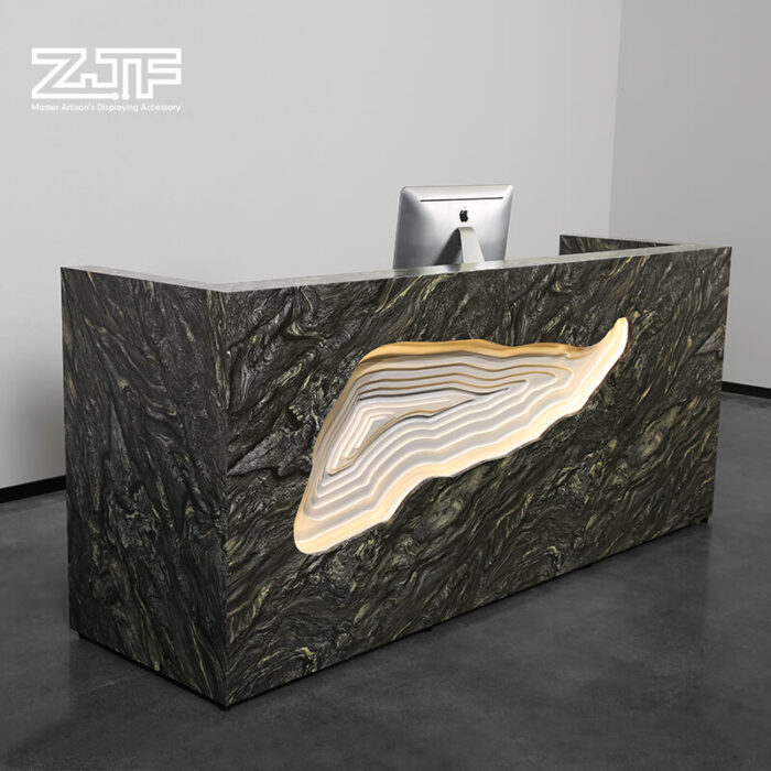 Reception Counter for Retail Stores with Marble Finish