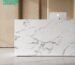 U shaped white marble desk privacy panel