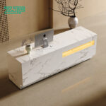 White marble reception desk for luxurious spaces