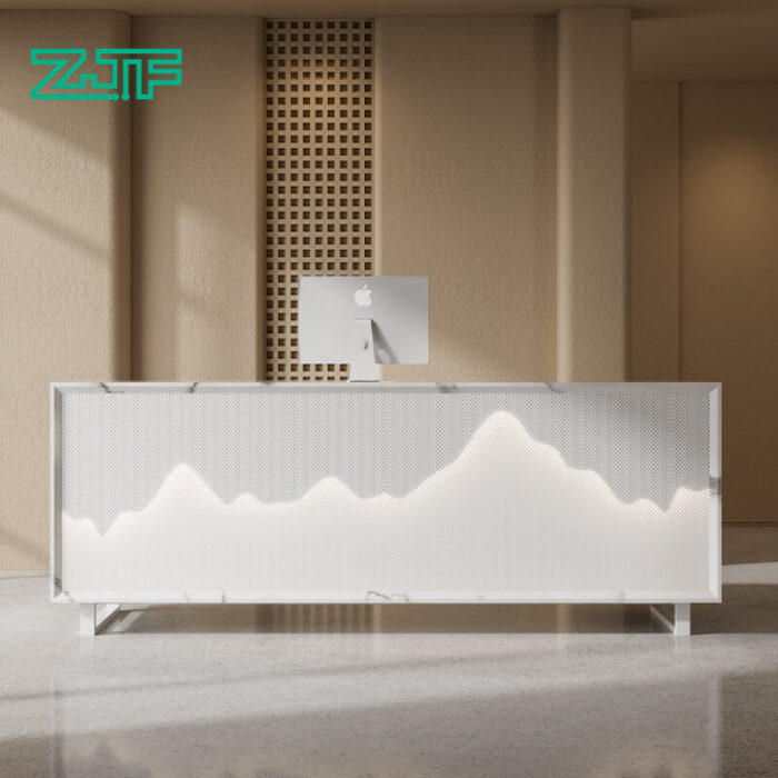 Large White Marble Reception Table for Spas