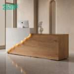 White marble reception desk for luxurious spaces