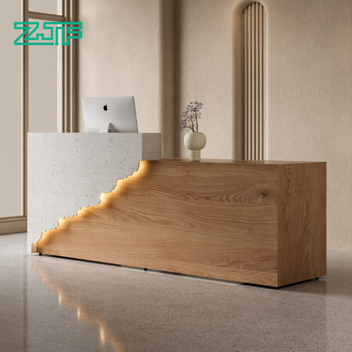 White marble reception desk for luxurious spaces