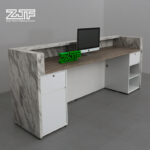 Dark marble U shaped desk for beauty salons