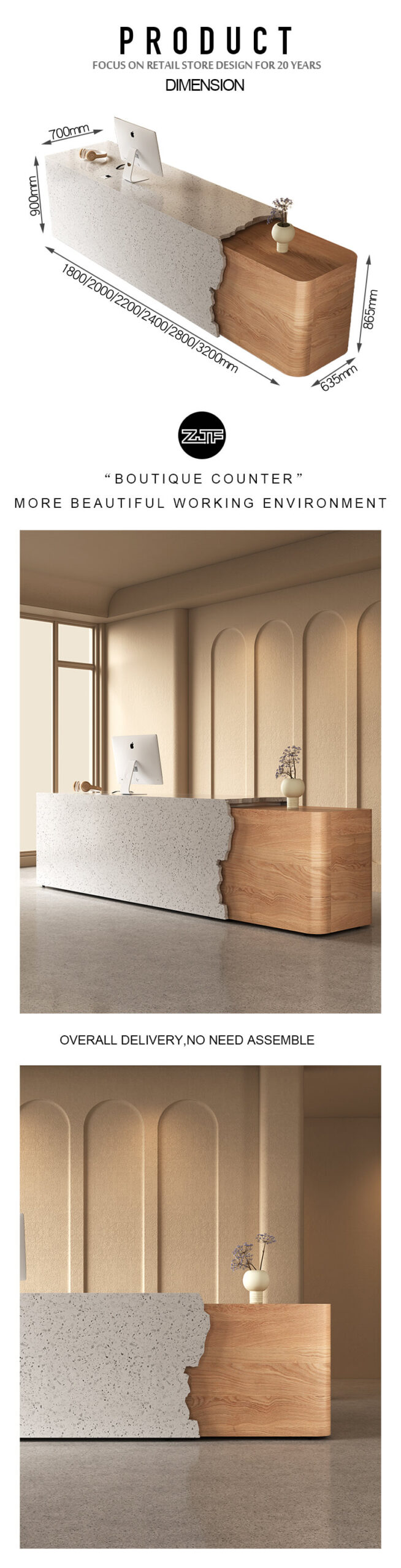 Marble White Counter Setup for Stylish Retail Stores scaled