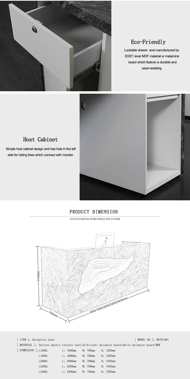 Minimalist Reception Desk for Medical Clinics