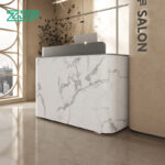 Marble-patterned desk for compact office use