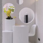 Modern White Round Reception Desk Show