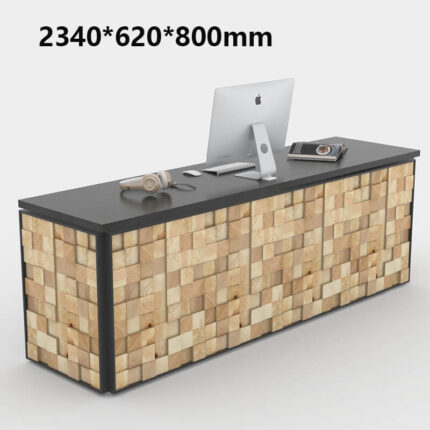 Compact wooden reception desk for small spaces