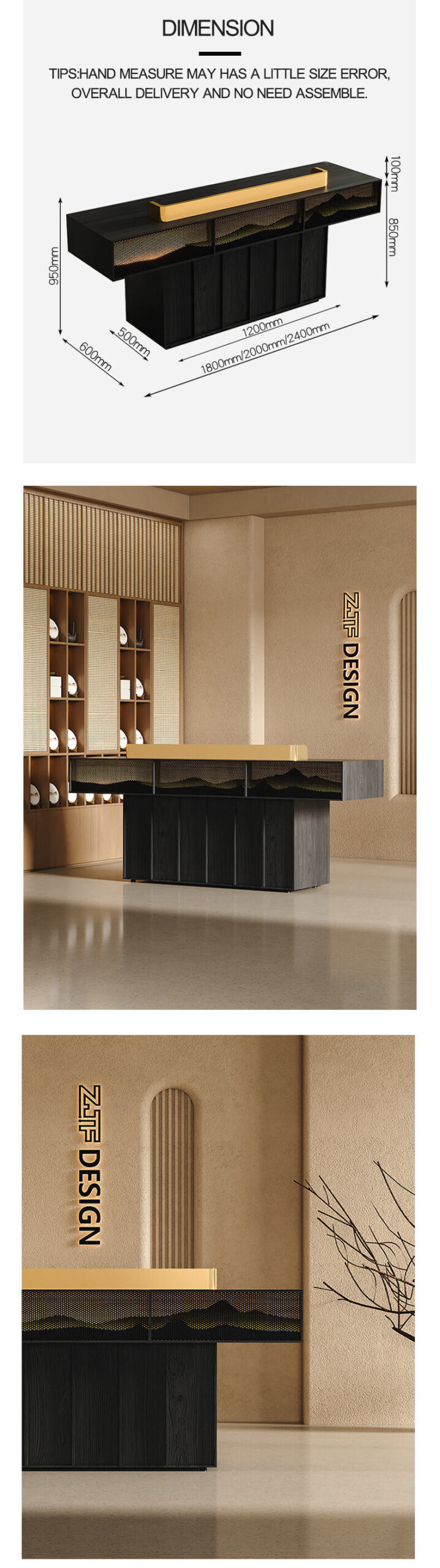 Office T Shaped Luxury Reception Desk 3 scaled