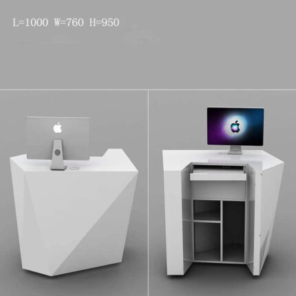 Pure white reception desk for salons and offices