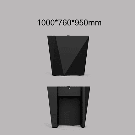 Black diamond shaped desk custom wood for salons