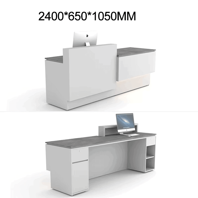 Minimalist front desk with clean lines for offices