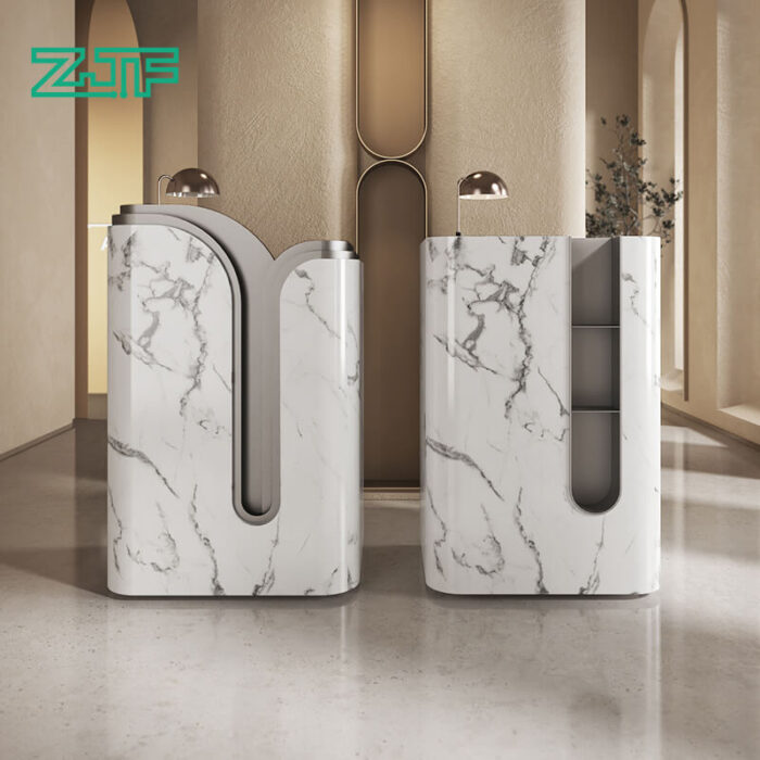 Small Marble Salons I Shaped Reception Desk