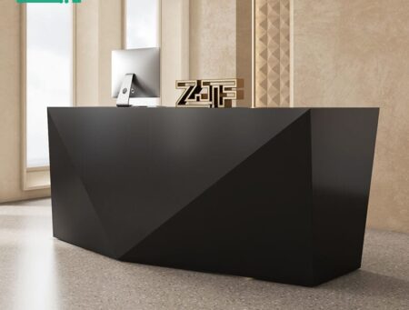 Black diamond shaped desk wood custom design