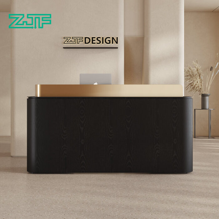 Gold Curved Edge Office Reception Counter