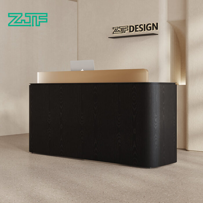 Retail Store Black Reception Counter for Compact Spaces