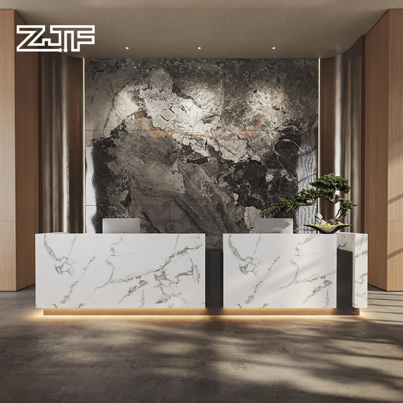 Luxurious LED Italy Marble Reception Front Desk