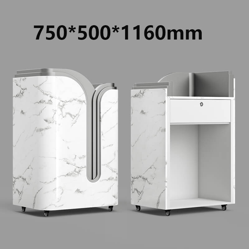 Small mobile front desk for salons