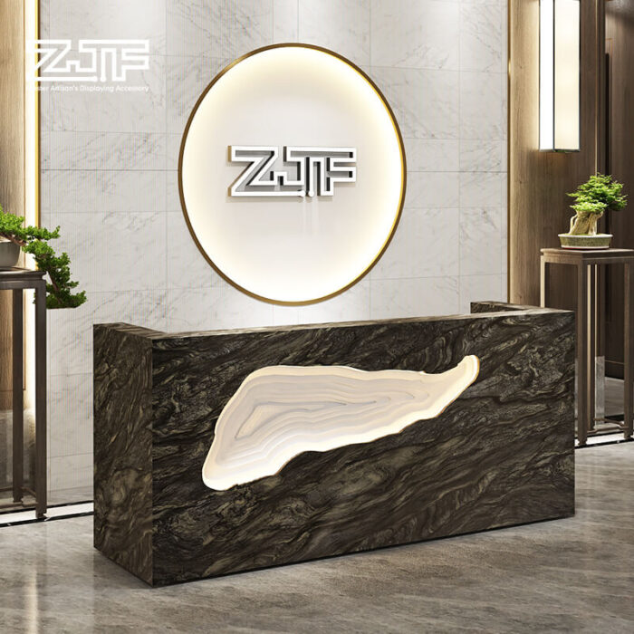 Reception Table with Black Marble Finish